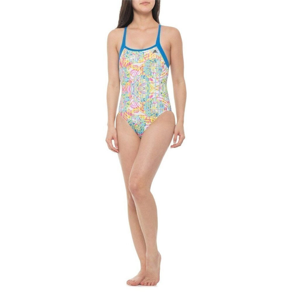 adidas Aqua Solace Print Tie-Back One-Piece Swimsuit Size: 18 NWT